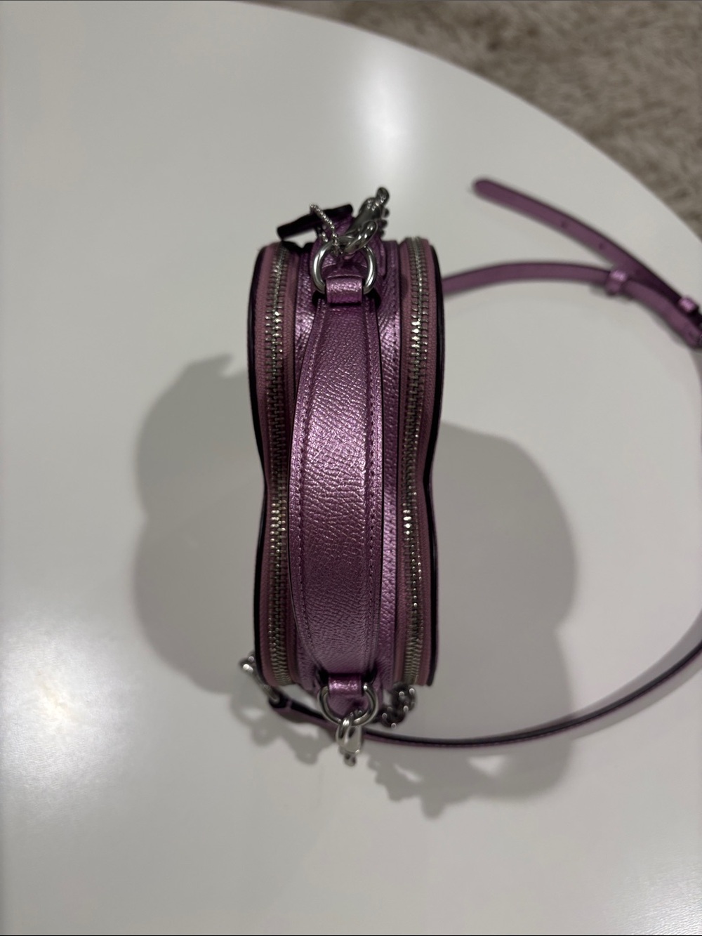 Coach Shimmery Lilac Heart Crossbody - Picture 2 of 2